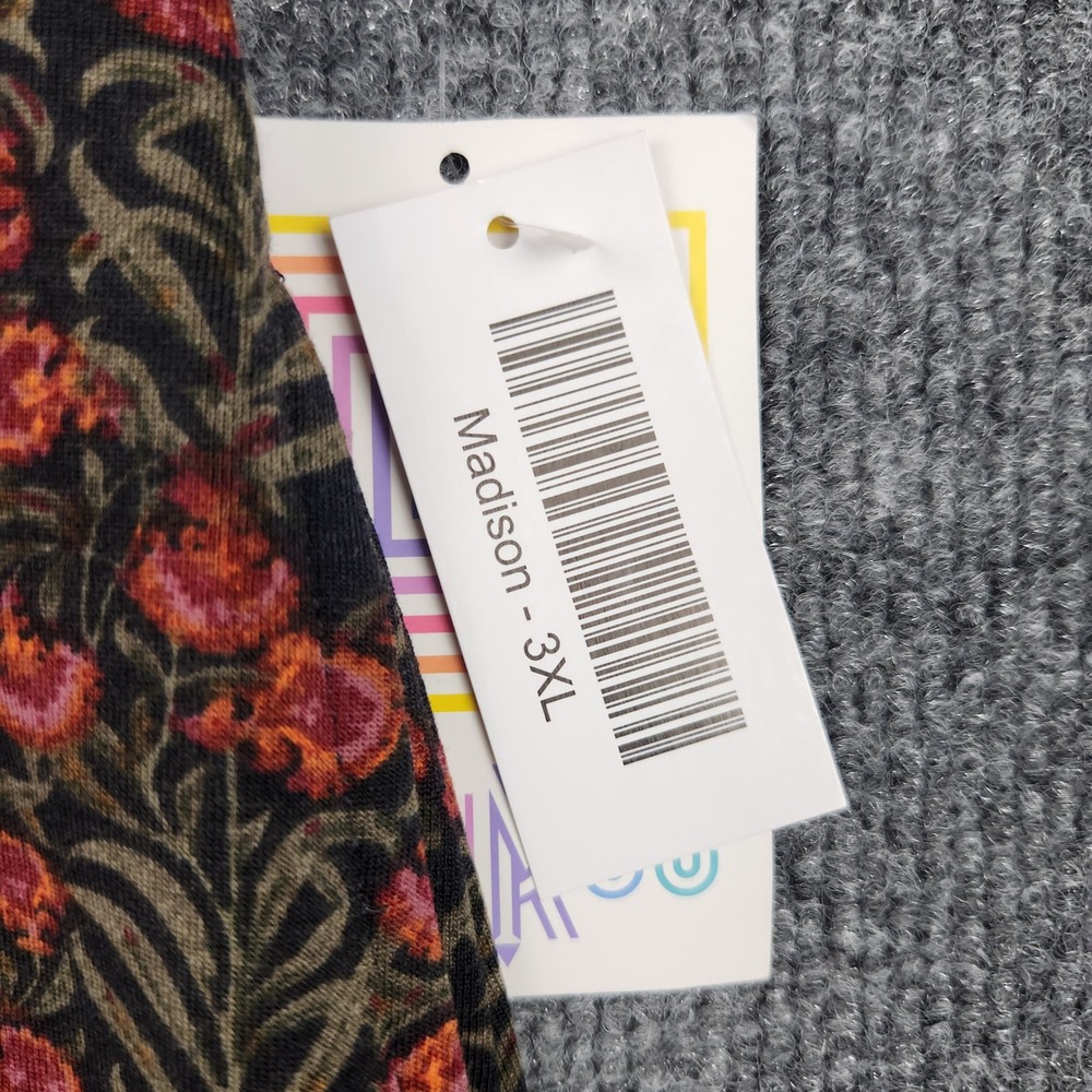 LuLaRoe Madison Skirt 3XL NWT Floral Pleated Pocket Knee Length Plus Size Boho - Picture 4 of 5